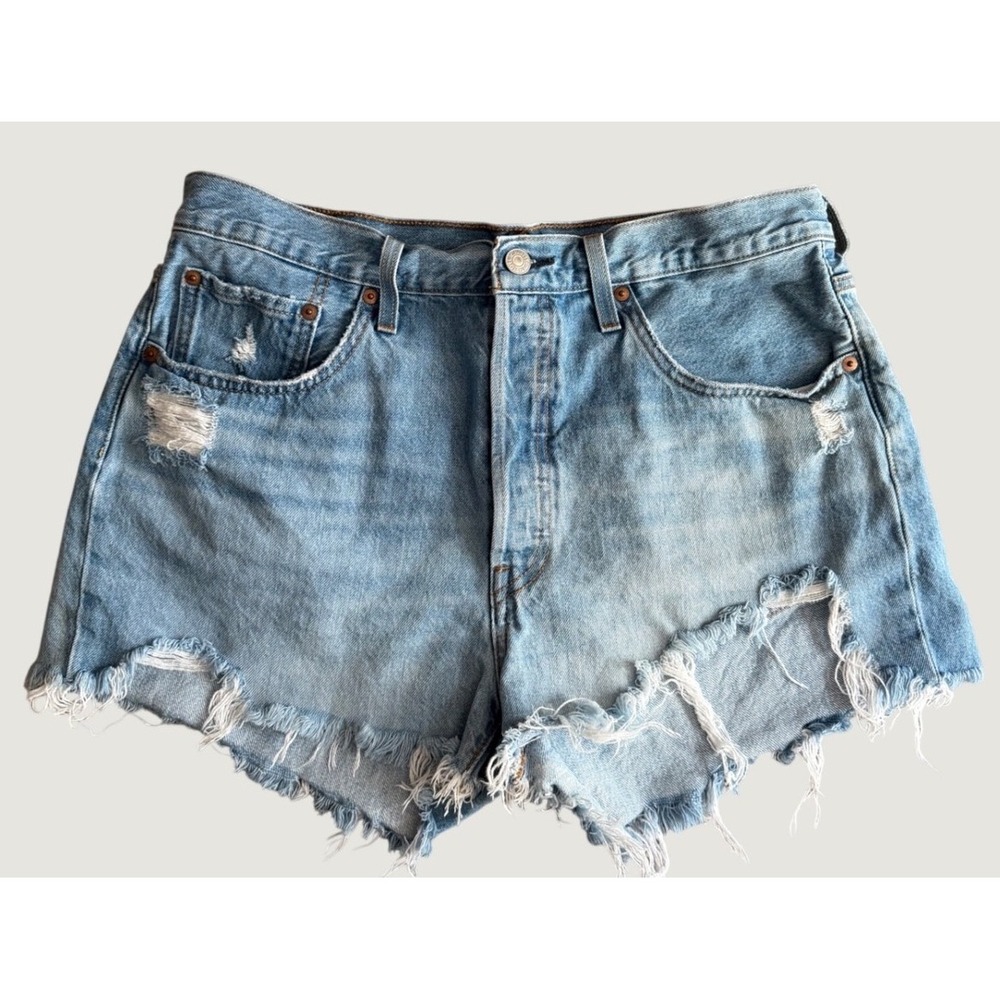 Levis 501 XX Cutoff Shorts Womens 32 Distressed Raw Hem Festival Y2K Denim